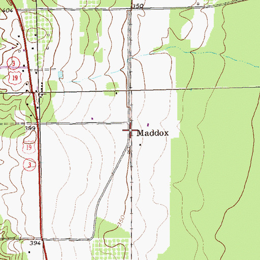 Topographic Map of Maddox, GA