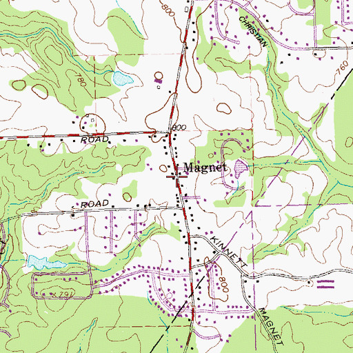 Topographic Map of Magnet, GA