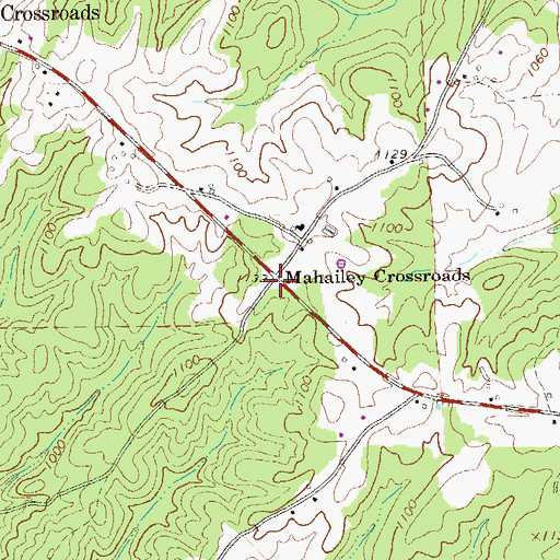 Topographic Map of Mahailey Crossroads, GA
