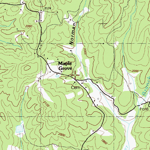 Topographic Map of Maple Grove, GA