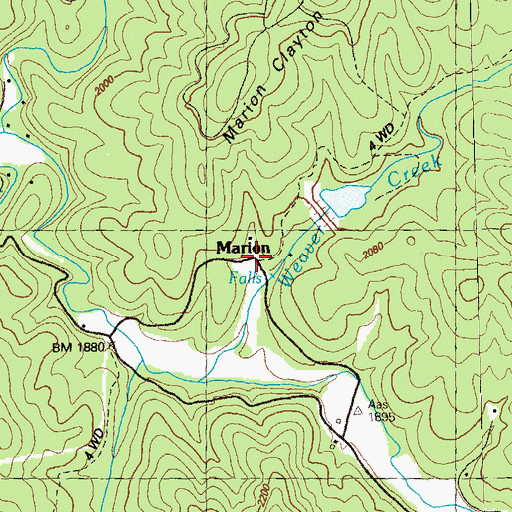 Topographic Map of Marion, GA