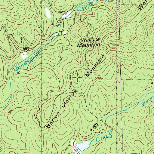 Topographic Map of Marion Clayton Mountain, GA