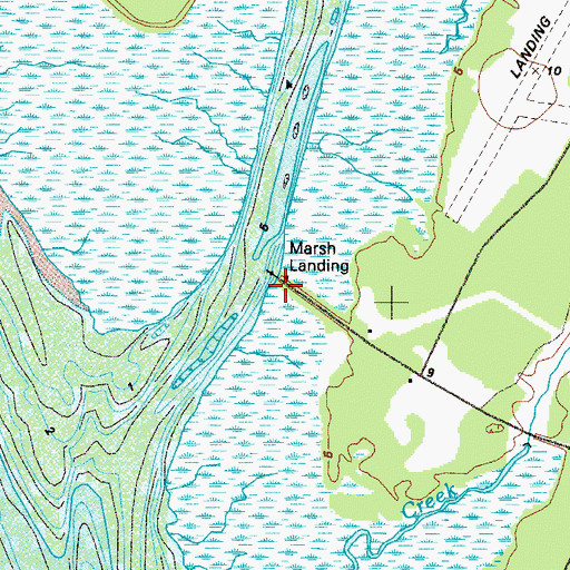 Topographic Map of Marsh Landing, GA
