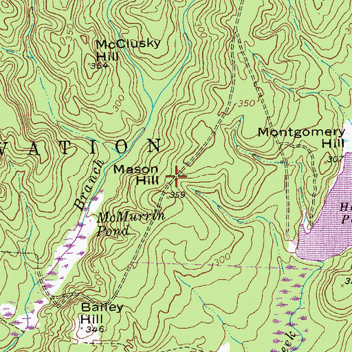 Topographic Map of Mason Hill, GA