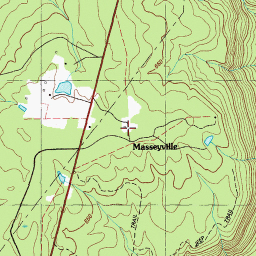 Topographic Map of Masseyville, GA