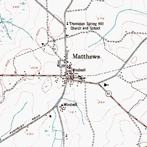 Topographic Map of Matthews, GA