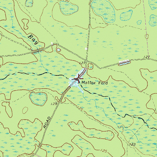 Topographic Map of Mattox Ford, GA