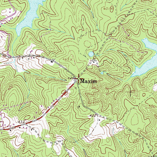 Topographic Map of Maxim, GA
