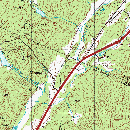 Topographic Map of Maxwell, GA