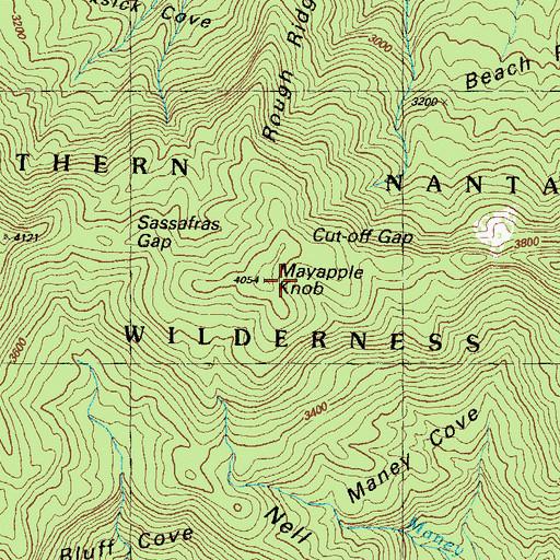Topographic Map of Mayapple Knob, GA
