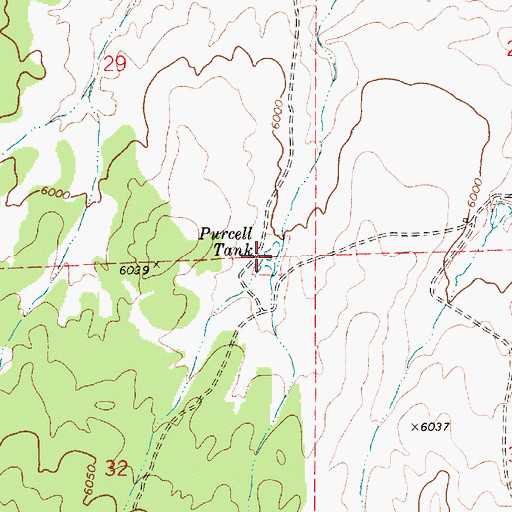 Topographic Map of Purcell Tank, AZ