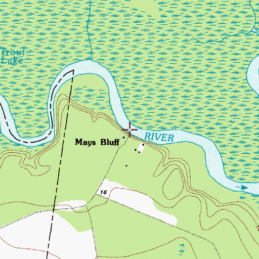 Topographic Map of Mays Bluff, GA