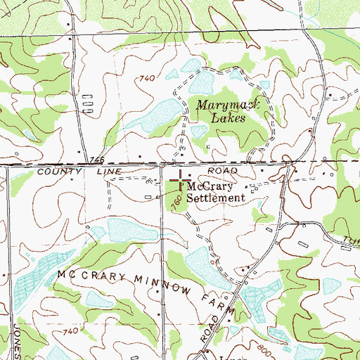 Topographic Map of McCrary Settlement, GA