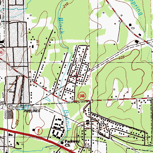 Topographic Map of McDonald Acres, GA