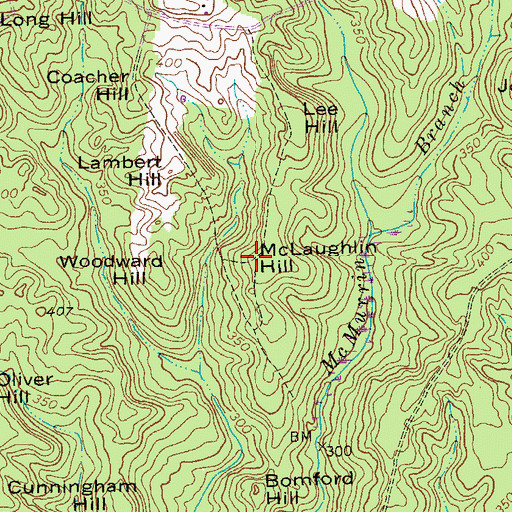 Topographic Map of McLaughlin Hill, GA