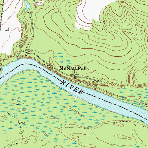 Topographic Map of McNatt Falls, GA