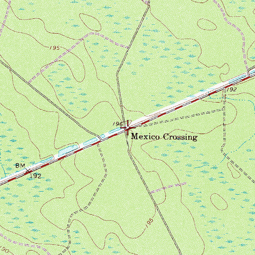 Topographic Map of Mexico Crossing, GA