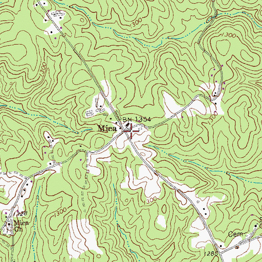 Topographic Map of Mica, GA