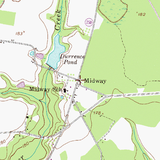 Topographic Map of Midway, GA