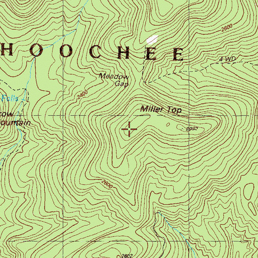 Topographic Map of Miller Top, GA