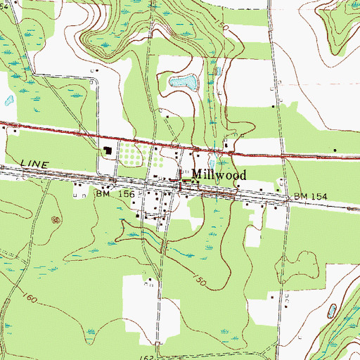 Topographic Map of Millwood, GA