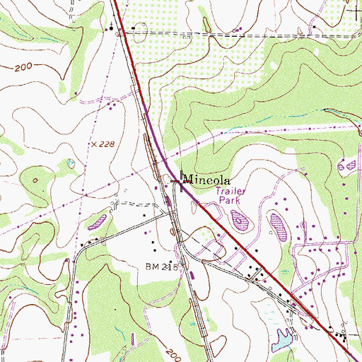 Topographic Map of Mineola, GA