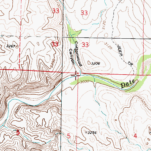 Topographic Map of Cottonwood Canyon, AZ