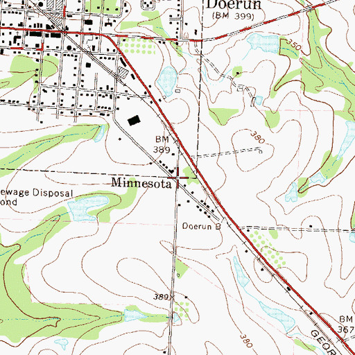 Topographic Map of Minnesota, GA