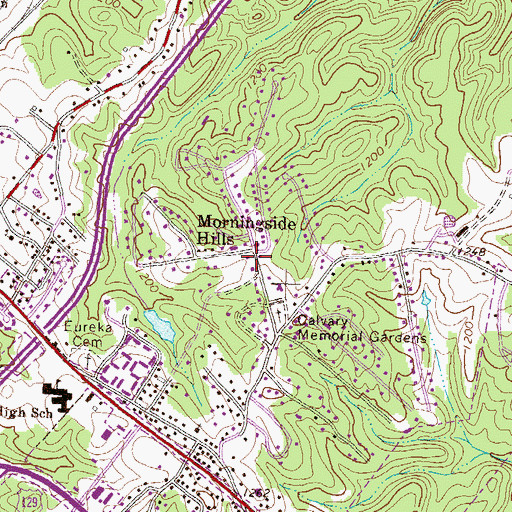 Topographic Map of Morning Side Hills, GA