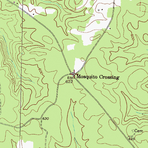 Topographic Map of Mosquito Crossing, GA