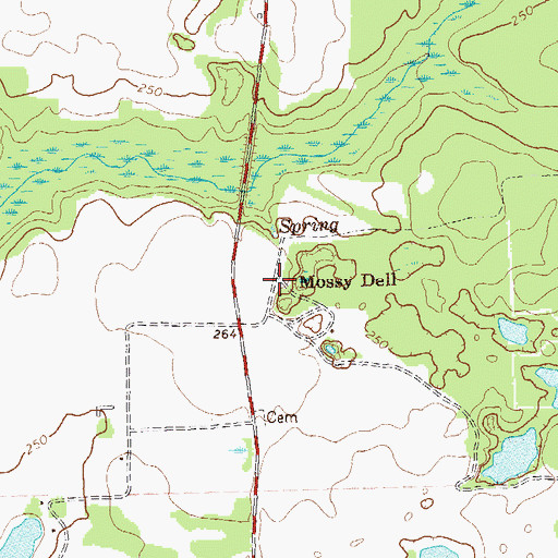 Topographic Map of Mossy Dell, GA