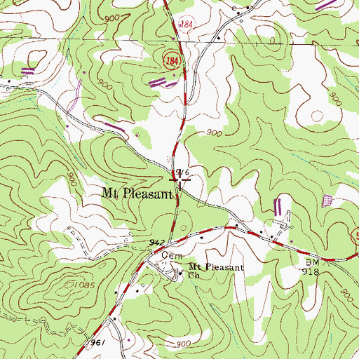 Topographic Map of Mount Pleasant, GA