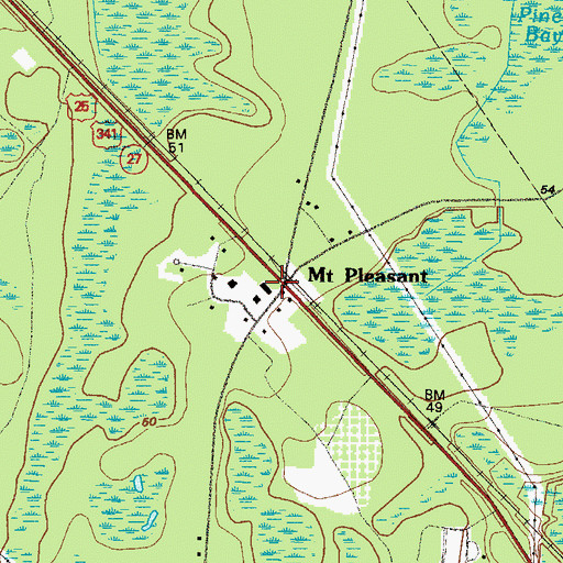 Topographic Map of Mount Pleasant, GA