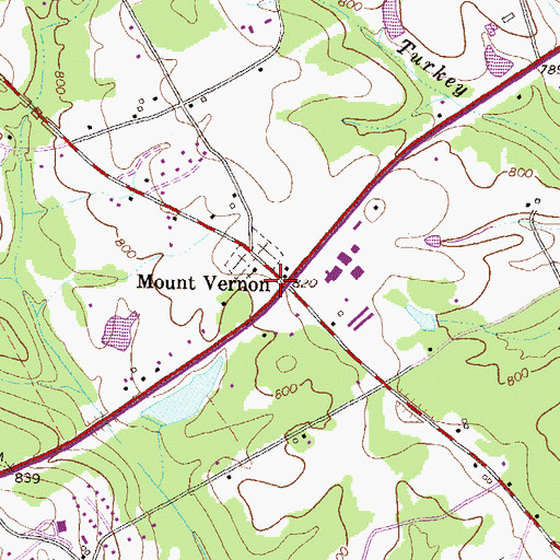 Topographic Map of Mount Vernon, GA