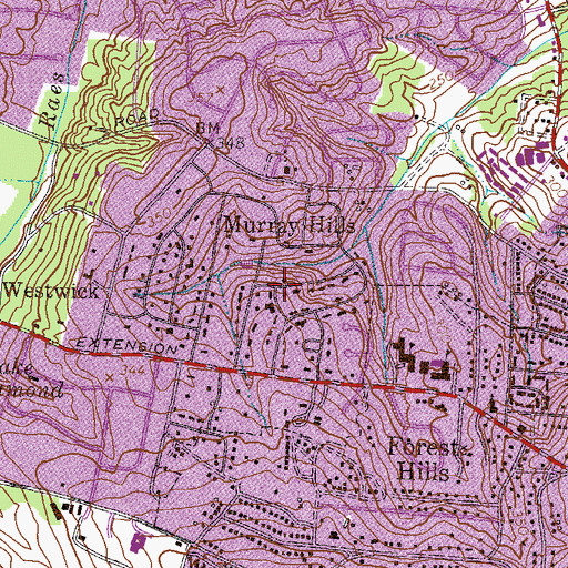 Topographic Map of Murray Hills, GA