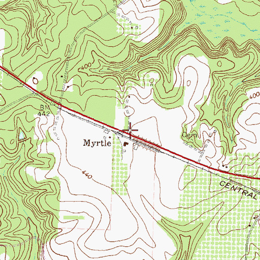 Topographic Map of Myrtle, GA