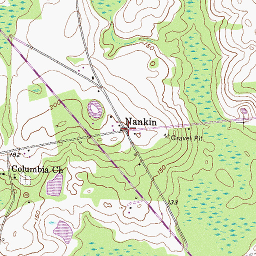 Topographic Map of Nankin, GA