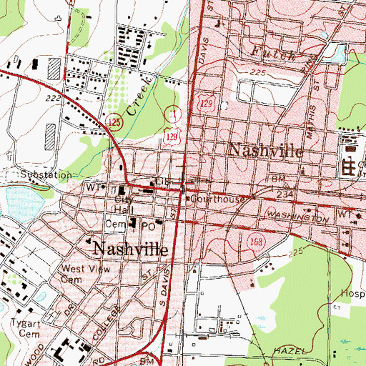 Topographic Map of Nashville, GA
