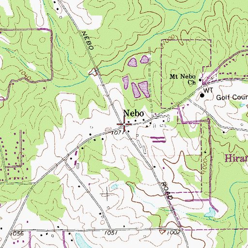 Topographic Map of Nebo, GA