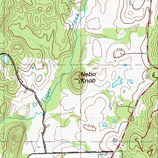 Topographic Map of Nebo Knob, GA