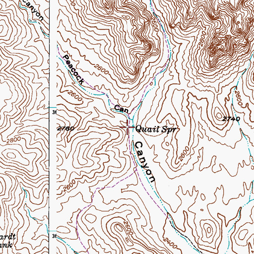 Topographic Map of Quail Spring, AZ