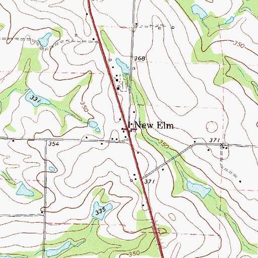 Topographic Map of New Elm, GA