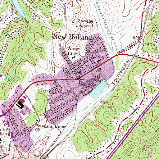 Topographic Map of New Holland, GA