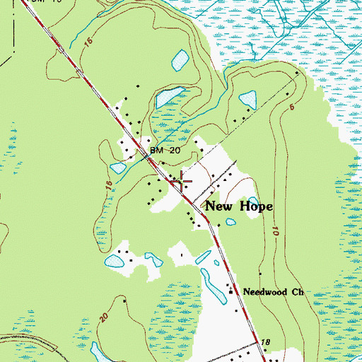 Topographic Map of New Hope, GA