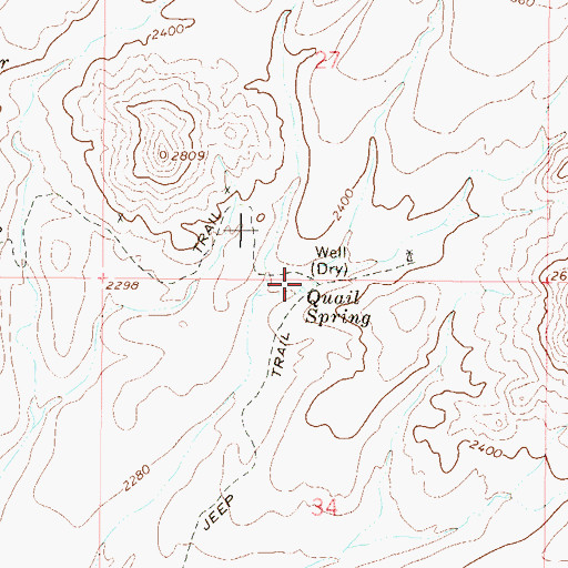 Topographic Map of Quail Spring, AZ