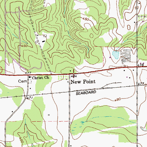 Topographic Map of New Point, GA