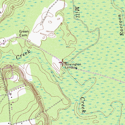 Topographic Map of Newington Landing, GA