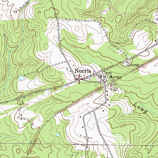 Topographic Map of Norris, GA
