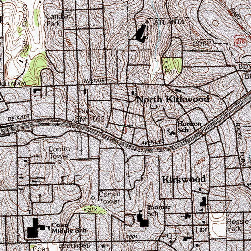 Topographic Map of North Kirkwood, GA