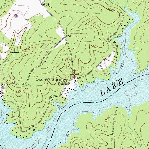 Topographic Map of Oconee Springs Park, GA